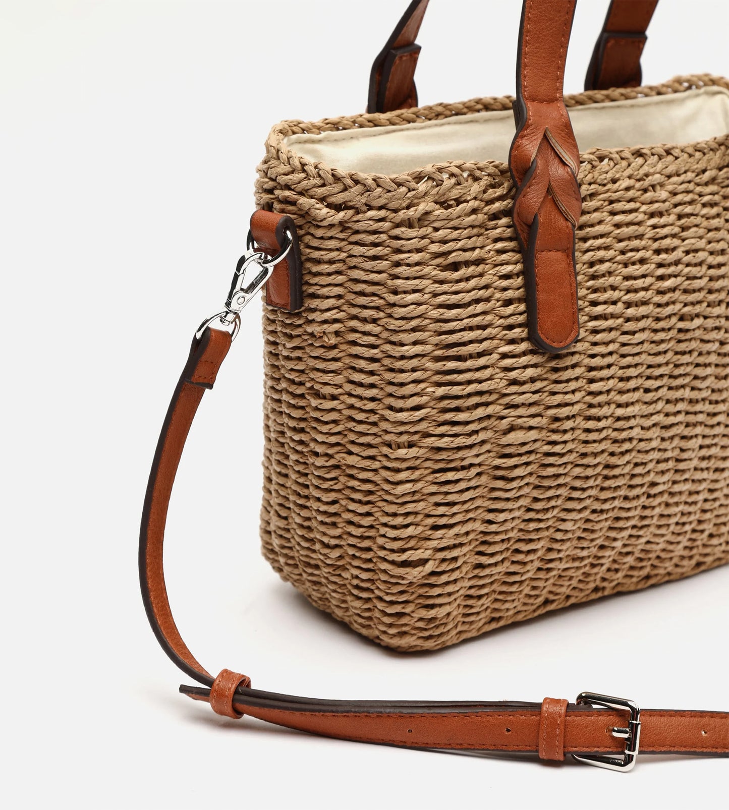 Nella Raffia-Effect Tote Bag