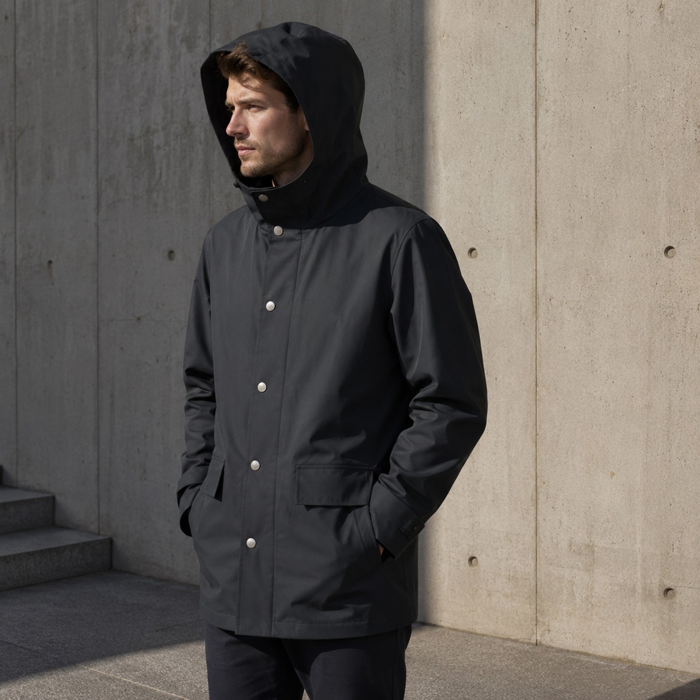 Ansel All Weather Black Coat