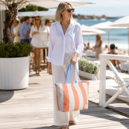 Striped Rivelle Beach Tote