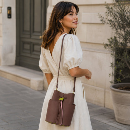 Merisan Petal Leather Crossbody Bag