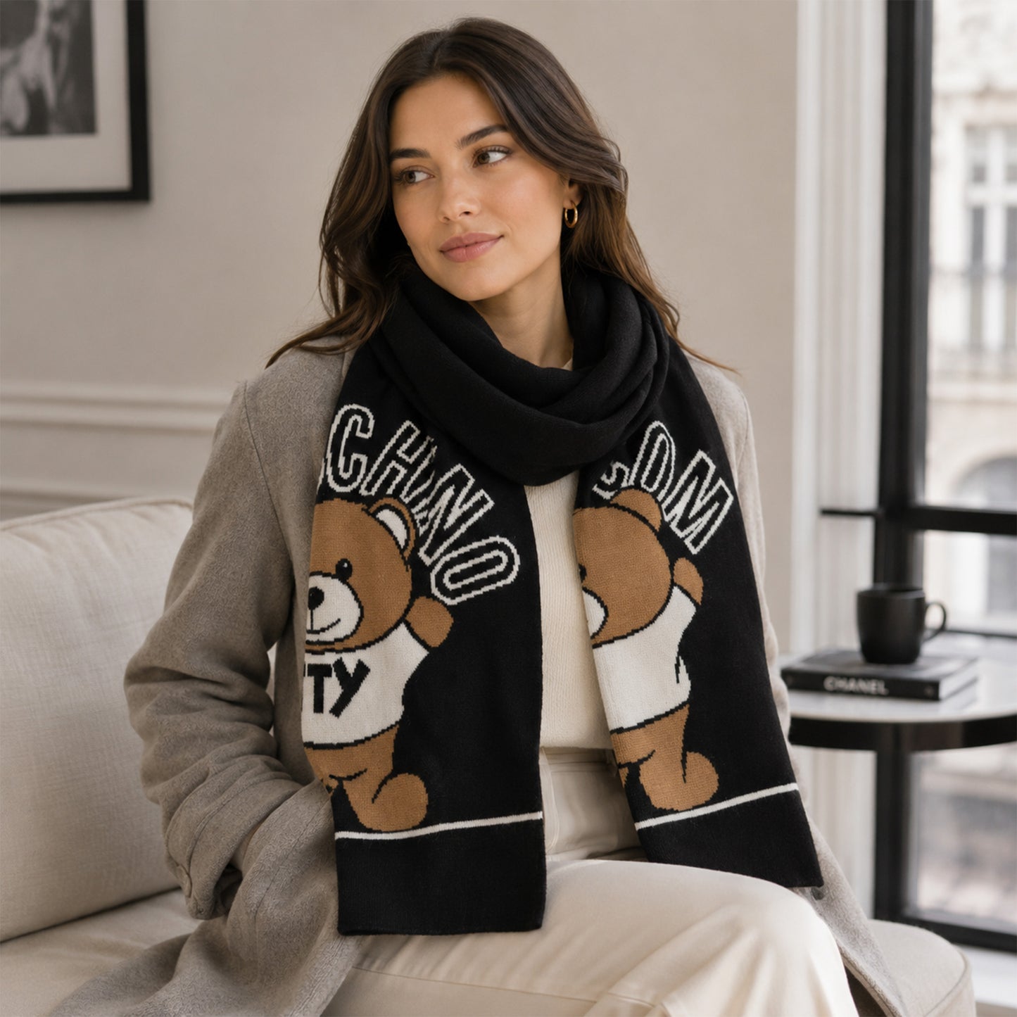 Moschino Teddy Bear Scarf