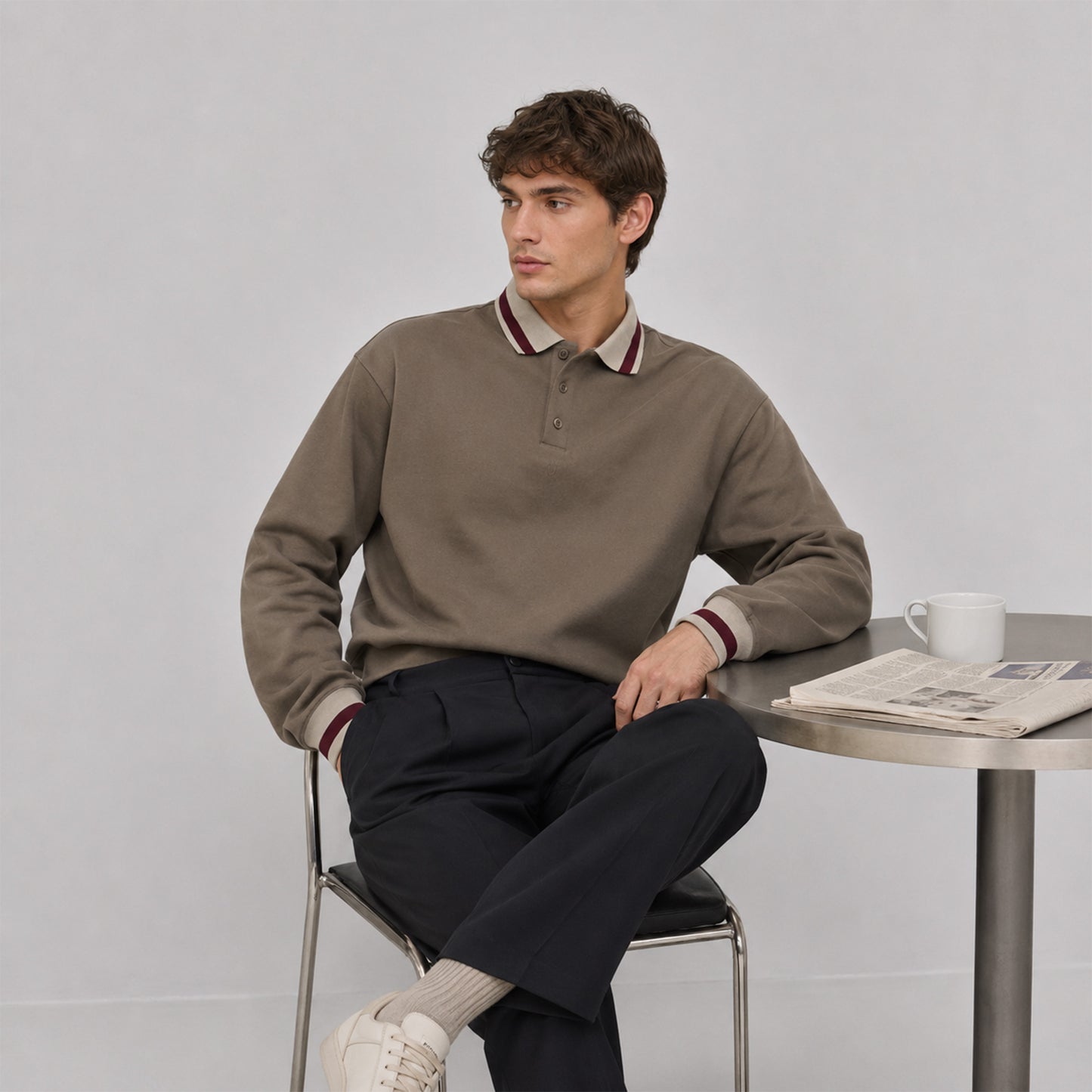 Rowan Oversized Long-Sleeve Polo