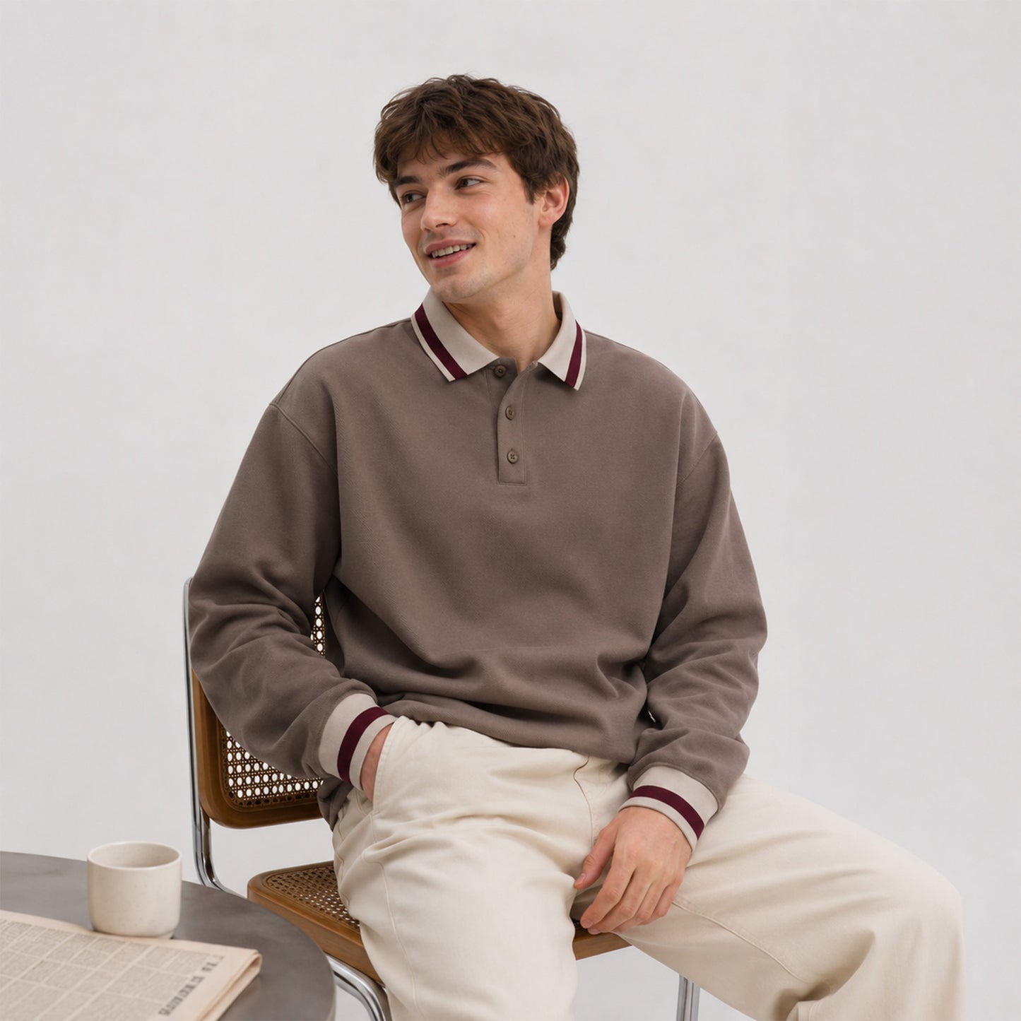 Rowan Oversized Long-Sleeve Polo