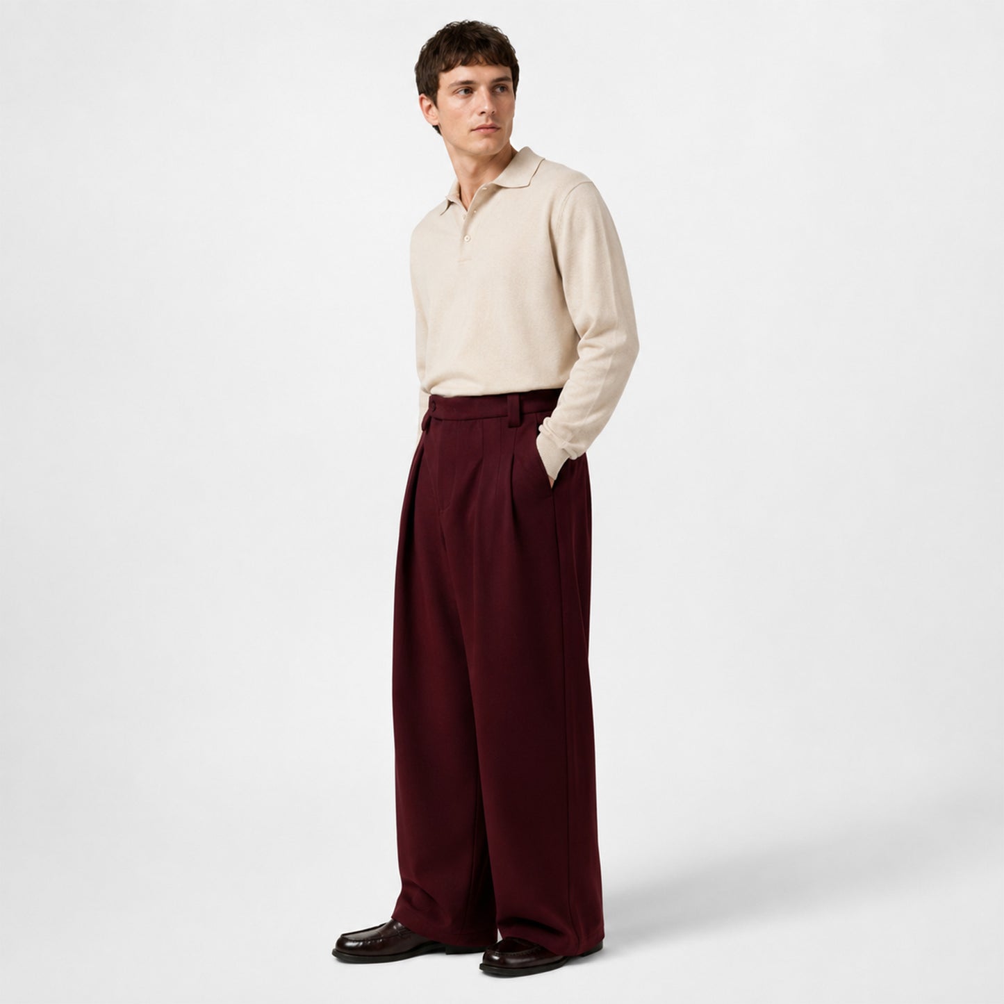 Torren Pleated Loose-Fit Pants