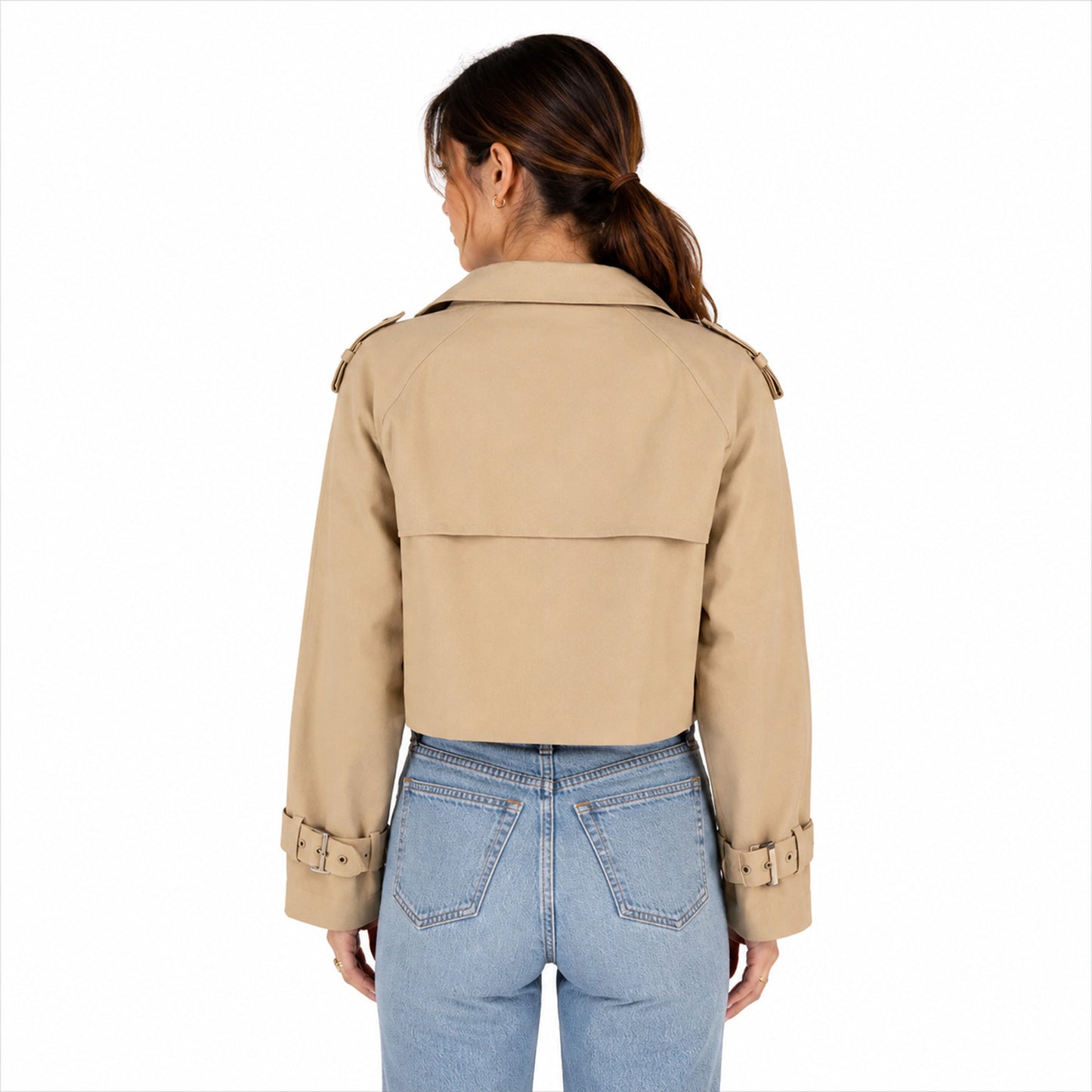 ENVIE Cropped Vegan Trench Jacket