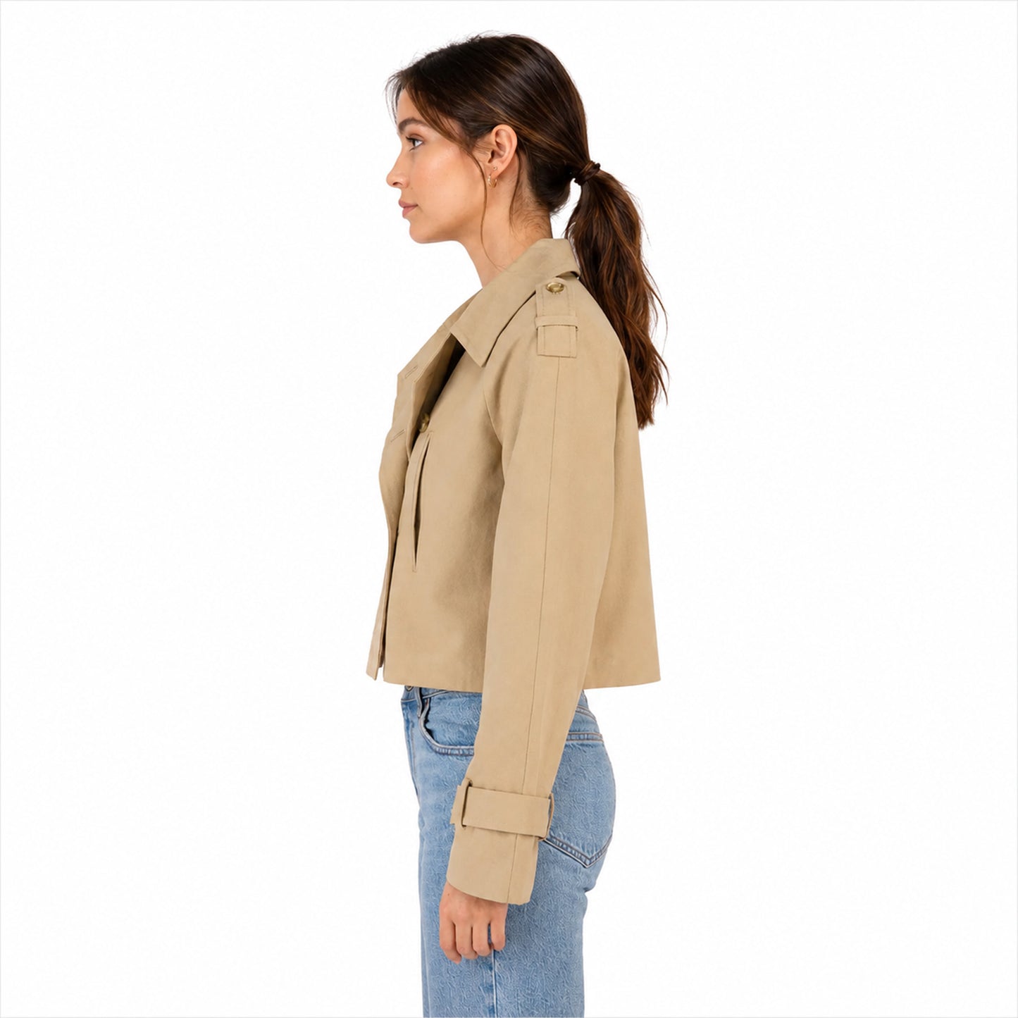 ENVIE Cropped Vegan Trench Jacket