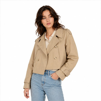 ENVIE Cropped Vegan Trench Jacket